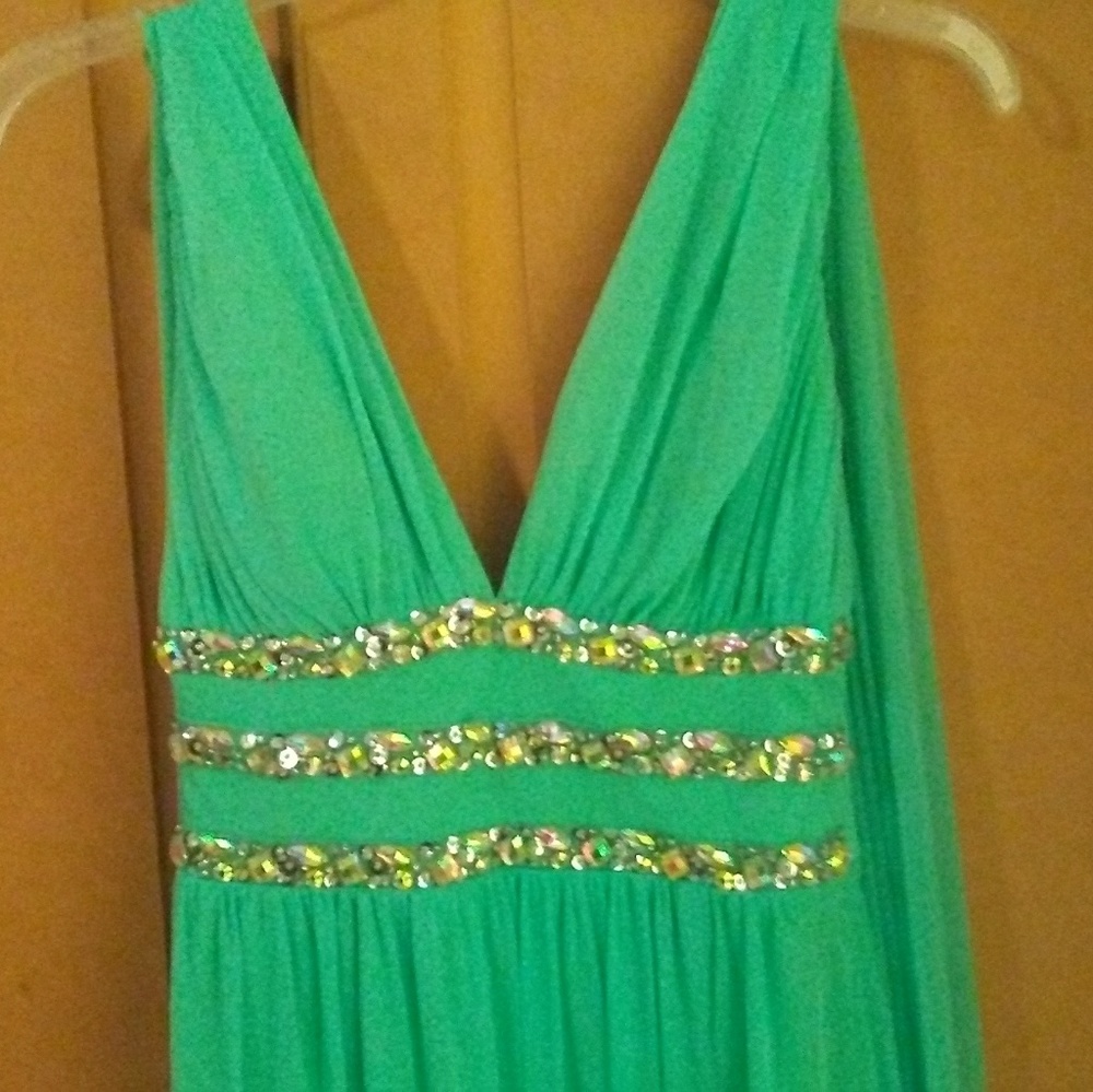 Teal prom dress